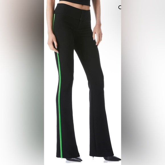 NWT Alice + Olivia - Olivia Bootcut Pants - Garden Black...
